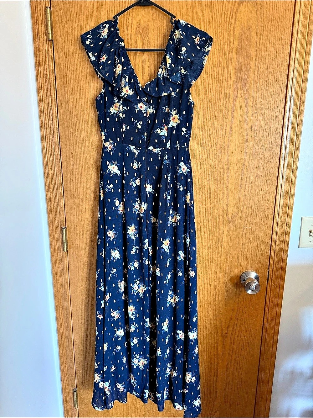 francesca's DIXSFLORA Floral Maxi Dress in Blue Size XS NWT